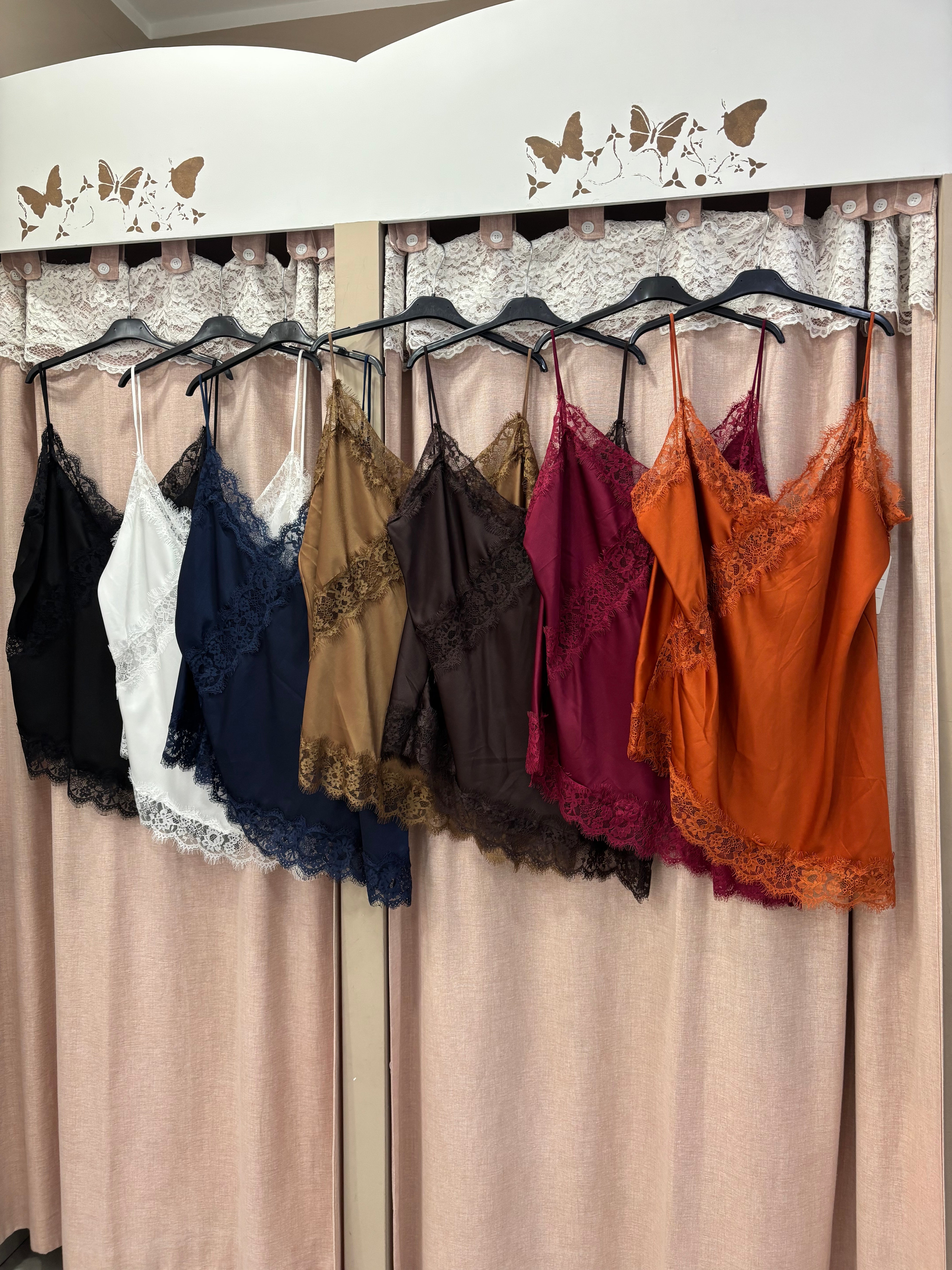 Top Raso & Pizzo Curvy