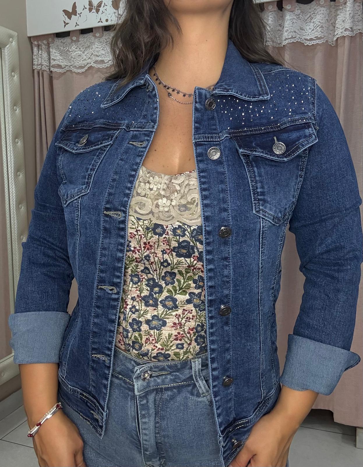 Giubbino in Denim glitter