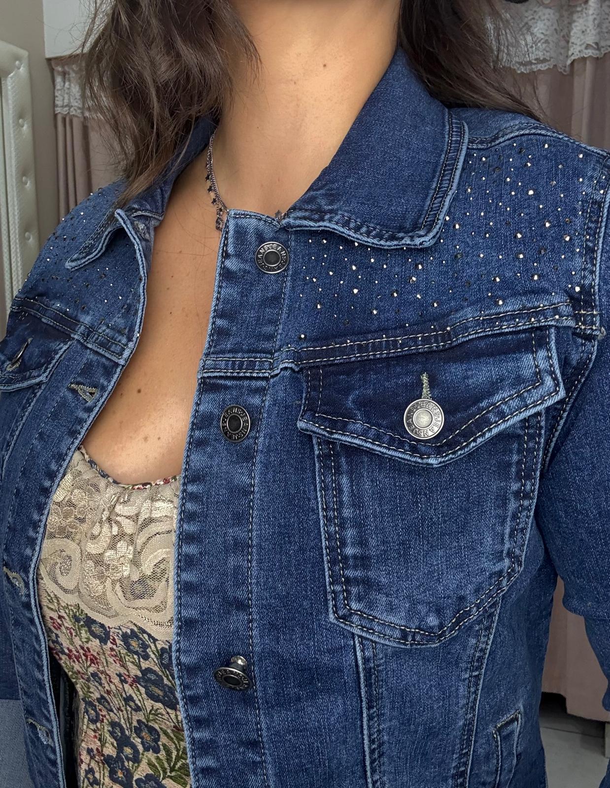 Giubbino in Denim glitter